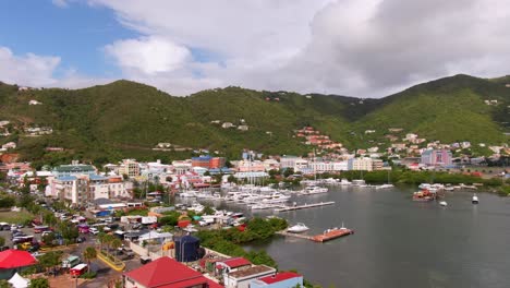 Antena-Que-Muestra-El-Puerto-De-Tortola,-Islas-Vírgenes-Británicas
