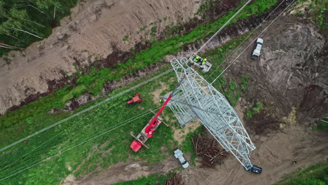 Drone-overhead-view-directly-above-a-tall-pylon