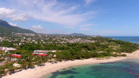 Aerial-bird's-eye-view-of-stunning-Dominican-republic-beach
