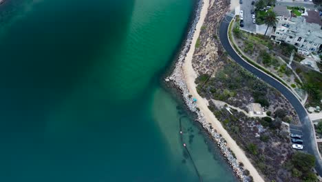 Aerial-Shot-Of-Carlsbad-Lagoon-slow-pan-up