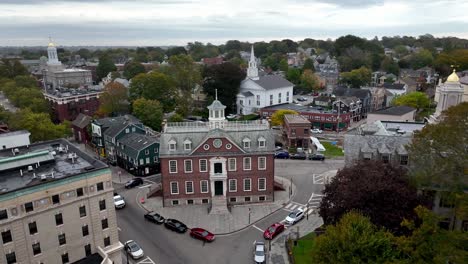 Aerial-newport-rhode-island-courthouse-and-churches