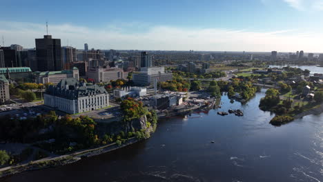 Ottawa-downtown-aerial-ottawa-river-autumn-month