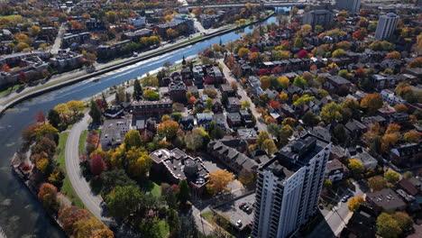 Downtown-residential-neighborhood-ottawa-autumn-aerial