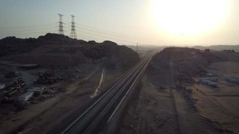 Sunset-with-the-Train-Tracks-in-Jeddah-all-the-way-to-la-Mecca