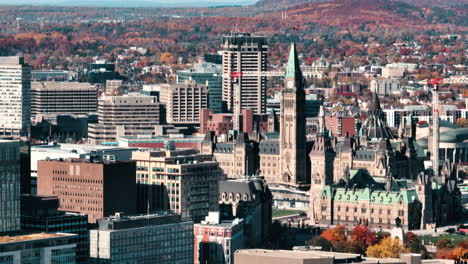 Beautiful-aerial-view-of-Parliament-hill-peace-tower-autumn-view