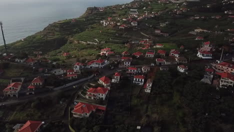 Drone-shot-of-a-road-in-Madeira