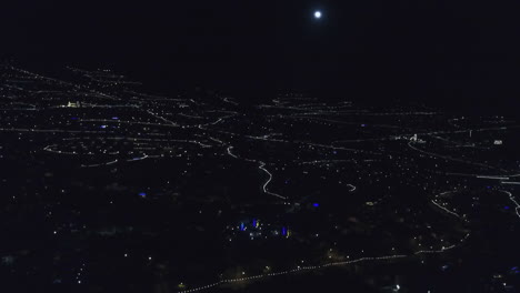 Drone-shot-of-Funchal-in-Madeira-in-the-night