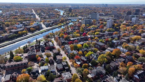 Luftaufnahme-Ottawa-Glebe-Nachbarschaft-Herbst