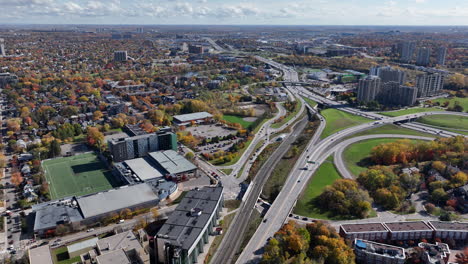 Ottawa-417-Autobahnausfahrt-Nicholas-Downtown-Antenne