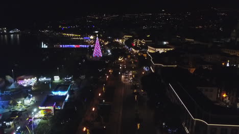 Drone-shot-of-the-christmas-market-of-Madeira