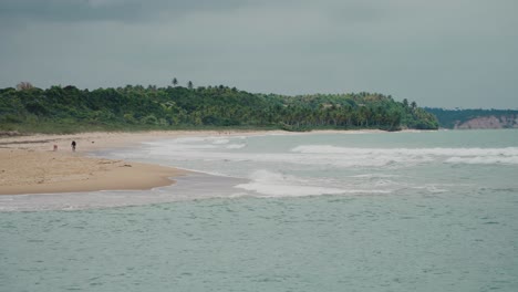 Caraiva-Strand-Bahia-Sicherer-Hafen-Brasilien-Sand-Meer-Grün-Vegetation-Sonne-Brach-Caraiva-Strand-Wellen