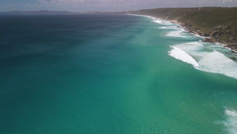Aerial-drone-footage-of-the-Albany-coastline-including-the-Windmills-of-the-Albany-Windfarm-in-Western-Australia