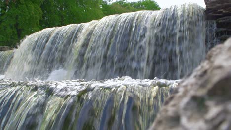 Beautiful-flowing-waterfall-cascade-Yorkshire-on-sunny-day-3