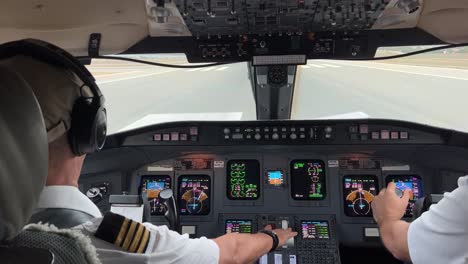 Exclusive-view-of-a-jet-cockpit-during-the-take-off