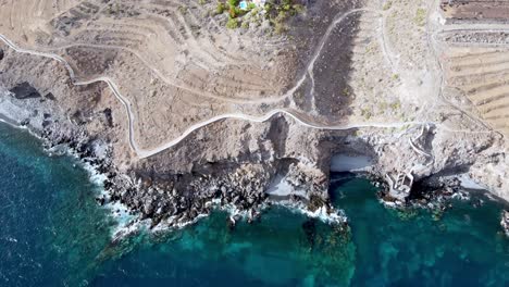 Drone-top-view-of-coast-line-in-Spain