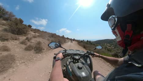 A-view-of-the-stunning-island-of-Cyprus,-seen-from-a-quad-bike-tour-taking-tourists-from-all-over-the-world