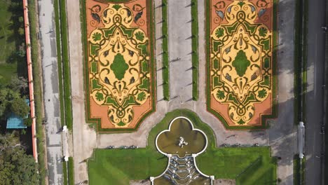 Flying-over-Belvedere-Palace-gardens-that-descend-from-Upper-to-Lower-Belvedere