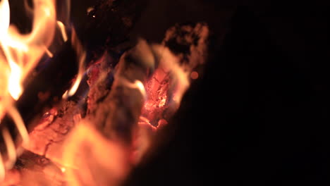 Close-up-shot-of-logs-burning-in-a-fire-pit