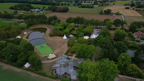 Aerial-View-Of-Glamping-Park-At-North-Limburg