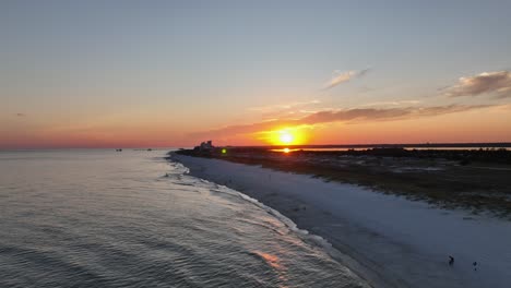 Sonnenuntergang-Am-Strand-In-Gulfshores,-Alabama