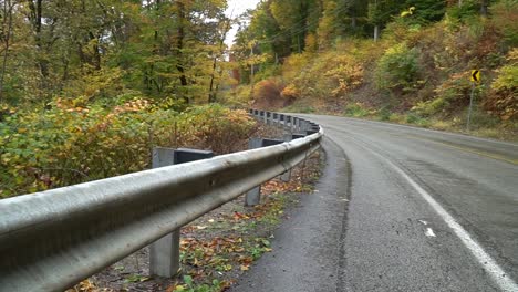 Nasse-Straße-Mit-Herbstfarben-In-Westpennsylvania