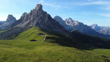 Drone-overflight-over-a-lovely-couple-in-Dolomites