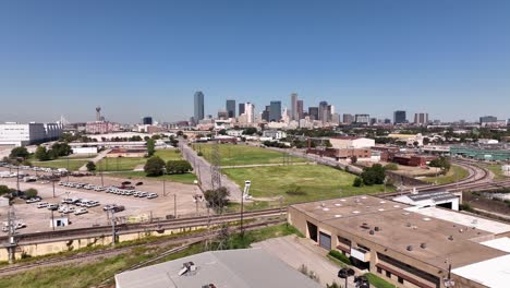 Aerial-camera-moving-toward-Dallas-Texas