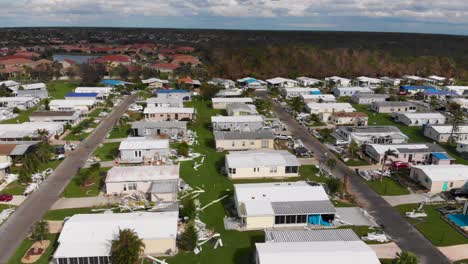 4K-Drone-Video-of-Mobile-Homes-Destroyed-by-Hurricane-Ian-in-North-Port,-Florida---15