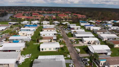 4K-Drone-Video-of-Mobile-Homes-Devestated-by-Hurricane-Ian-in-North-Port,-Florida---14