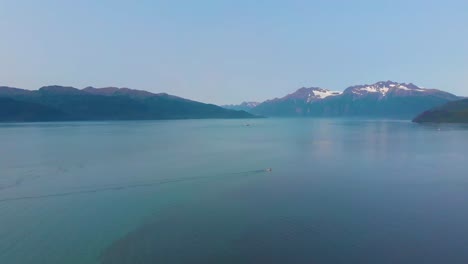 4K-Drone-Video-of-Boats-near-Shoup-Bay-State-Marine-Park-beyond-Port-Valdez-in-Valdez-AK-during-Sunny-Summer-Day