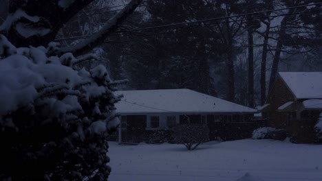 Abend-Im-Januar.-Schneefall-Bis-Spät-In-Die-Nacht-In-Michigan