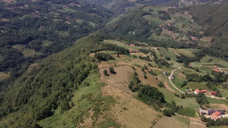 Aerial-landscape-view-of-serbia-balcans-mountain-in-summer-season-with-trekking-path-for-hiking-and-camping,-Europe-holiday-Decorations