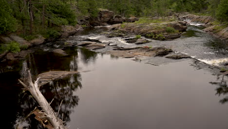 Malerischer-Fluss,-Der-Durch-Eine-Malerische-Waldwildnis-Fließt