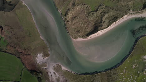 Birds-Eye-Aerial-View-of-Barleycove-Beach-and-Bay,-Ireland