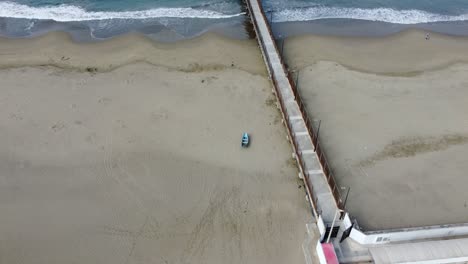 Aerial-drone-footage-of-a-pier-in-Peru