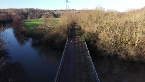 aerial-view-of-a-bridge-in-the-greenway-of-normandy
