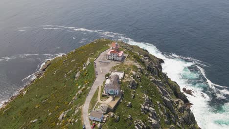 Aerial-view-of-Cabo-Finisterre,-Galicia,-Spain
