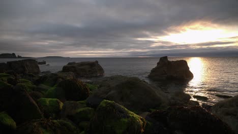 Beautiful-sunrise-at-the-rocky-beach-in-Ireland