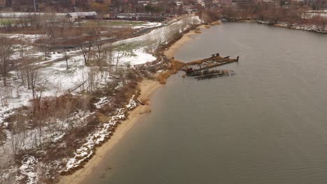 An-aerial-view-of-Calvert-Vaux-Park-on-a-cold-winter-morning