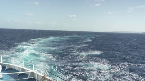 Azure-Colour-Water-Left-After-Ferry-Sailed-Past-Mediterranean-Sea-in-Malta