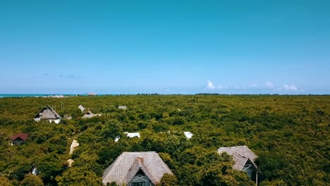Unbelievable-rising-up-panorama-over-view-drone-shot-of-villa-resort-in-the-jungle