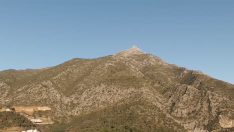 Beautiful-mountain-of-La-Concha-near-Marbella-city,-aerial-view