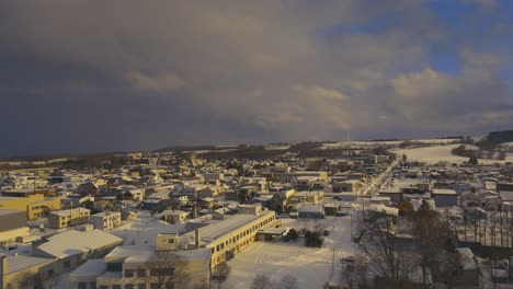 Aerial-Over-Snow-Covered-Town-Of-Okoppe-In-Hokkaido