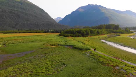 4K-Drone-Video-of-Mountains-Surrounding-Port-Valdez-in-Valdez-AK-during-Sunny-Summer-Day