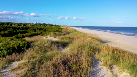 A-spectacular-speeding-drone-shot-of-the-dunes-of-Jekyll-Island