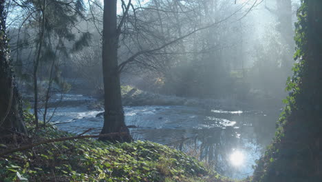 River-Esk-Reflektiertes-Sonnenlicht,-North-York-Moors-National-Park---Jan.-2022,-Bmpcc-4k-Prores-422hq-Clip-1