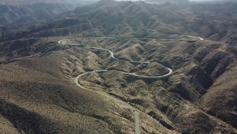 Winding-highway-road-Palm-desert-area,-California