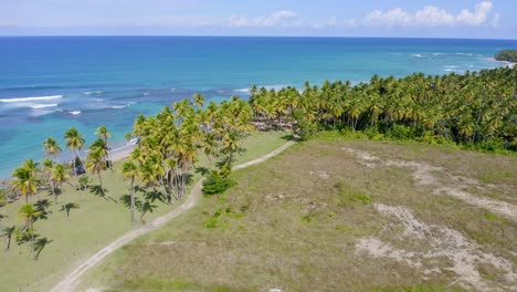 Drone-pullback-shot-of-tropical-Caribbean-coastline