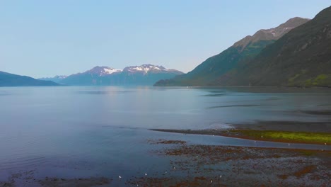4K-Drone-Video-of-Shoup-Bay-State-Marine-Park-beyond-Port-Valdez-in-Valdez-AK-during-Sunny-Summer-Day