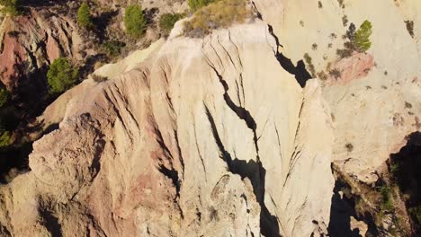 Looking-down-at-the-steep-canyon-walls-of-the-Monnegre-wilderness-area-in-Alicante-Province-of-Spain-from-a-drone